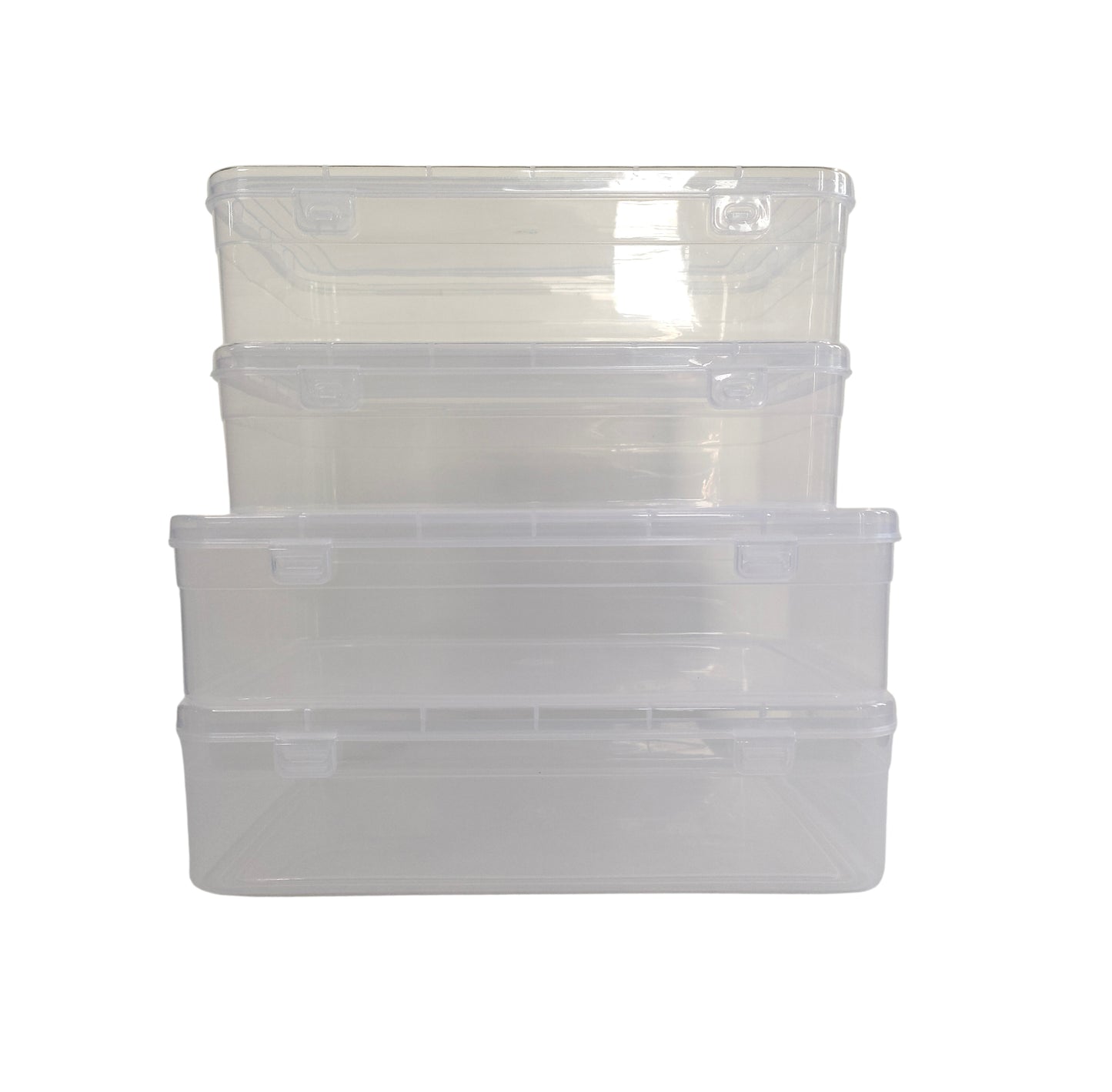 Feliz Clear Plastic Large Storage Boxes Size 11.5x7.5x2.75 inches (Set –  Feliz Enterprises
