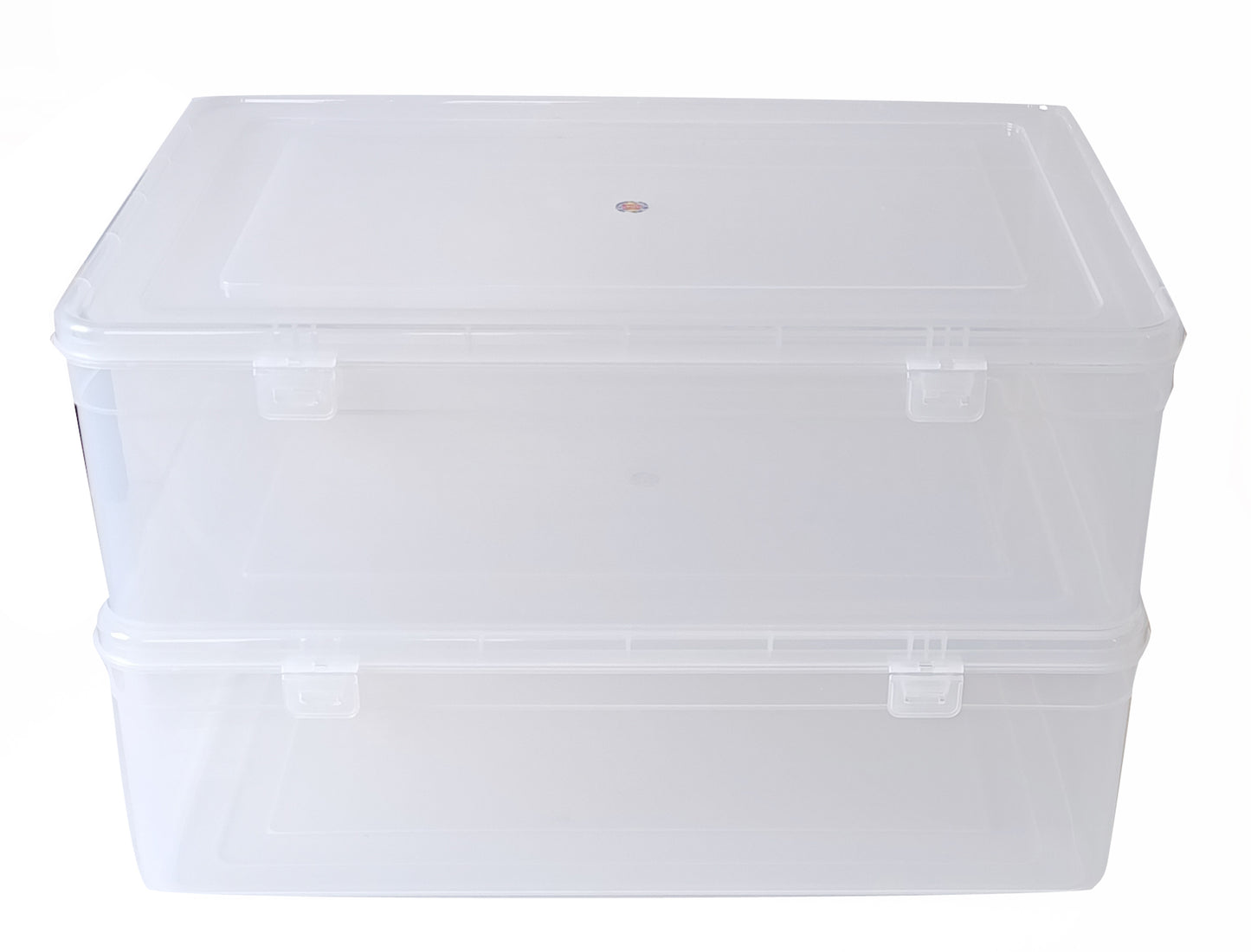 Clear Plastic Giant Storage Box upper & front view