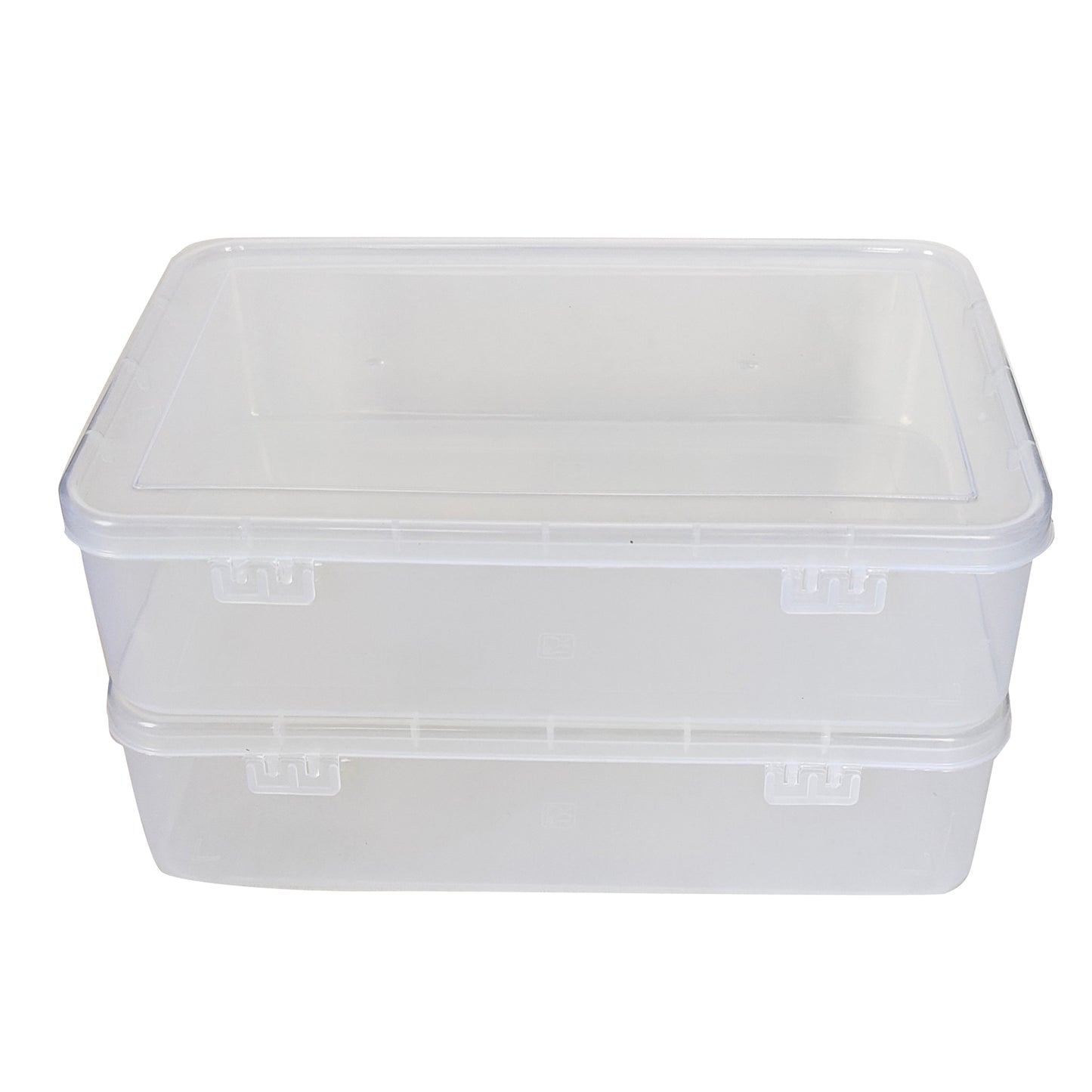 Clear Plastic Extra Large Storage Box upper view set of 2