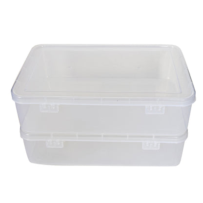 Clear Plastic Extra Large Storage Box upper view set of 2