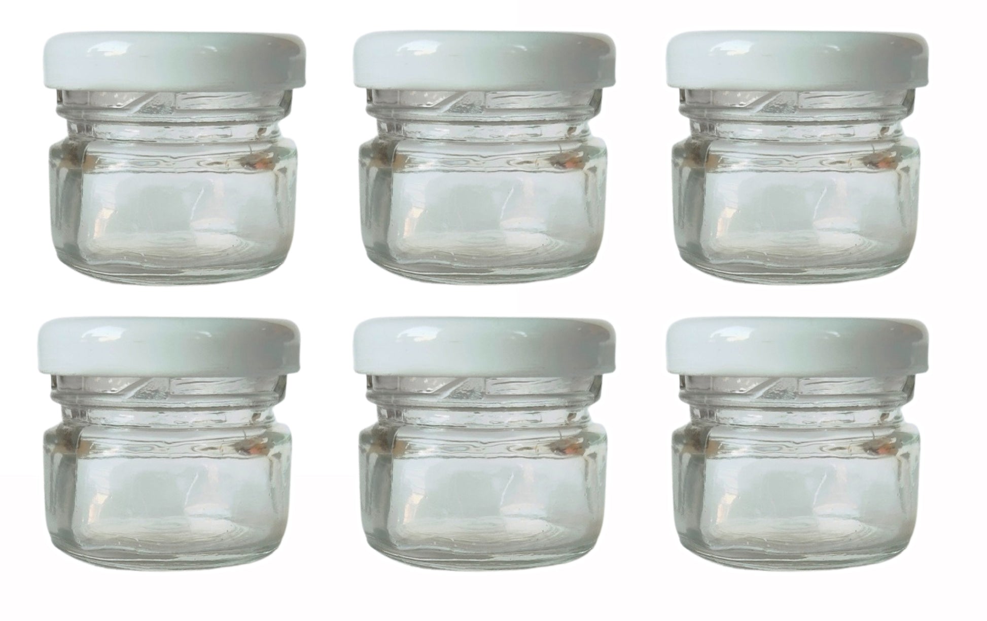 Set Of 6 Mini Jars Small Glass Bottles With Cork Stopper (30Ml)